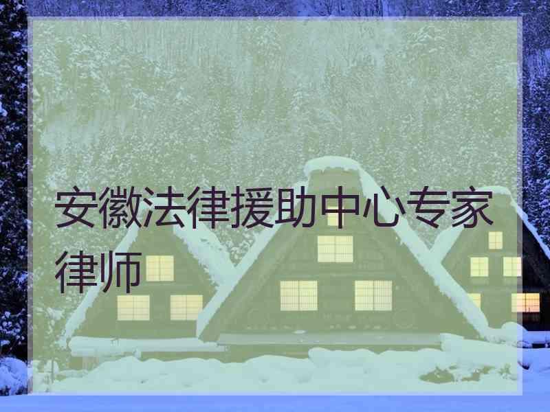 安徽法律援助中心专家律师