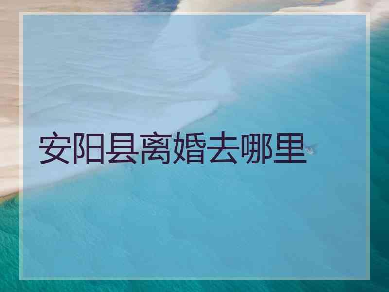 安阳县离婚去哪里