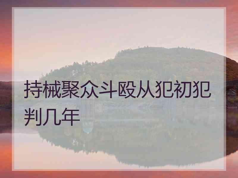 持械聚众斗殴从犯初犯判几年