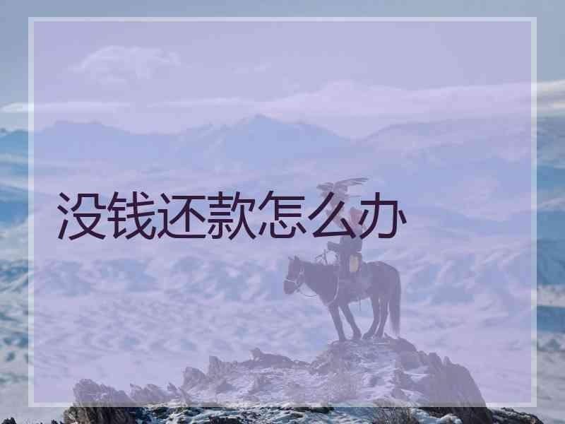 没钱还款怎么办