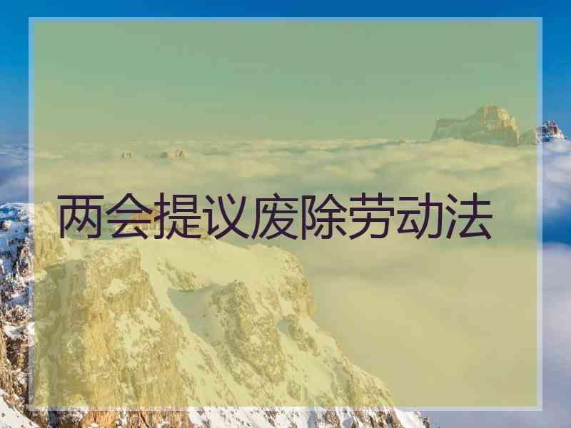 两会提议废除劳动法