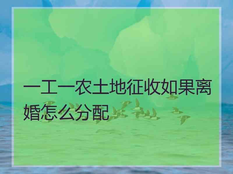 一工一农土地征收如果离婚怎么分配