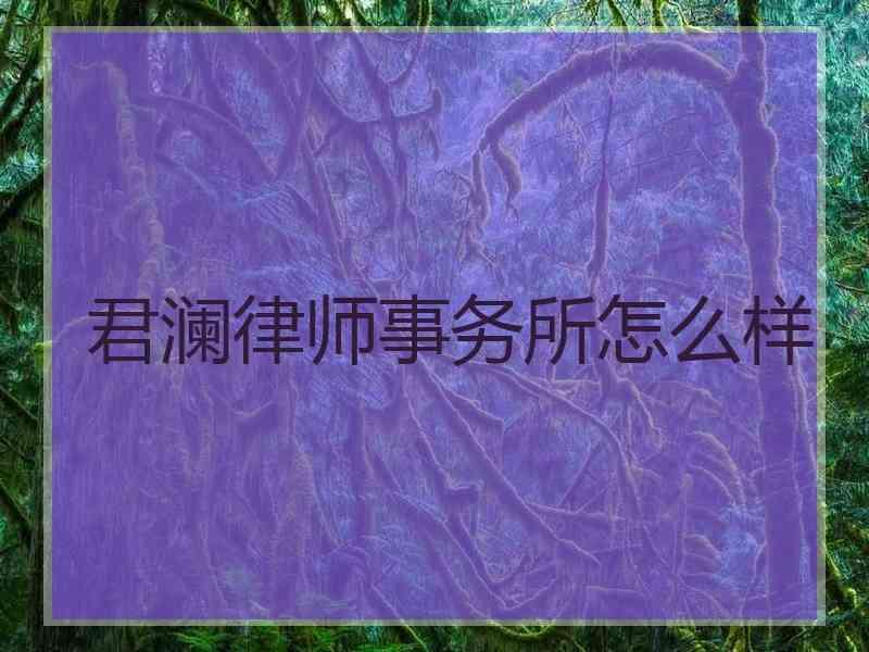 君澜律师事务所怎么样