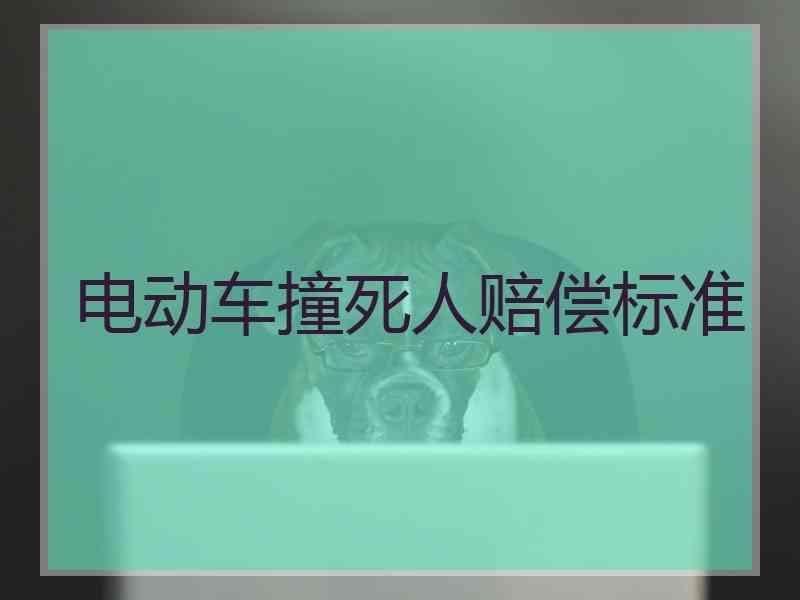 电动车撞死人赔偿标准