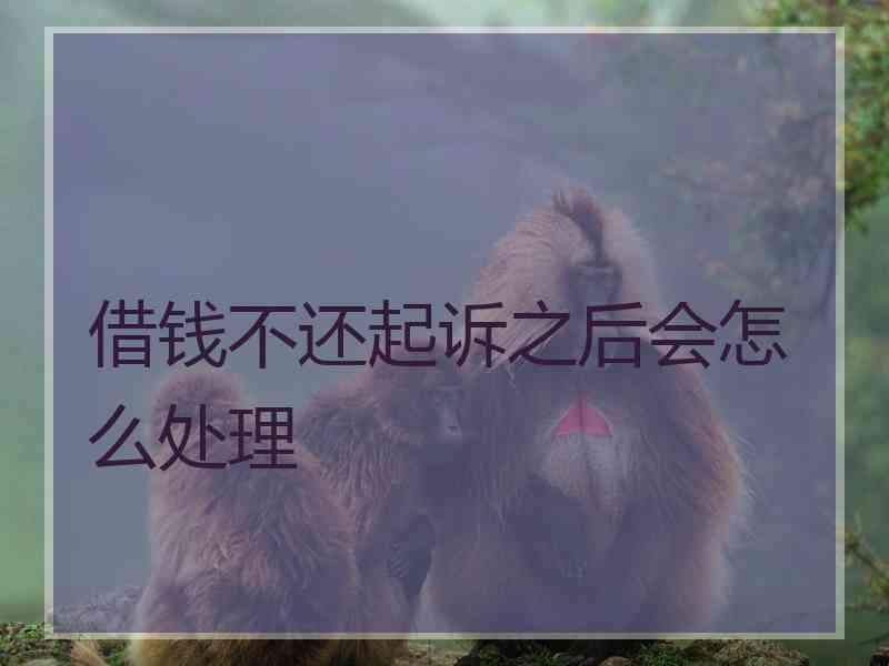 借钱不还起诉之后会怎么处理