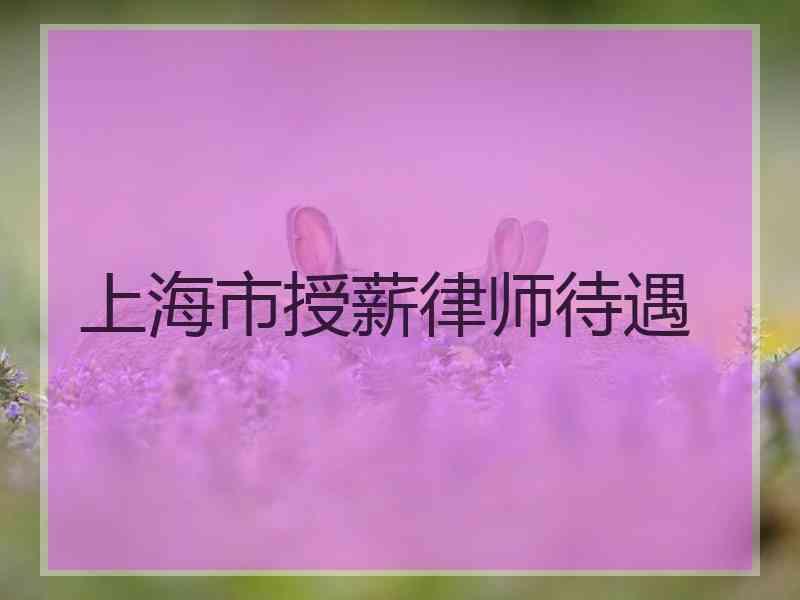 上海市授薪律师待遇