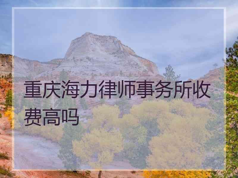 重庆海力律师事务所收费高吗