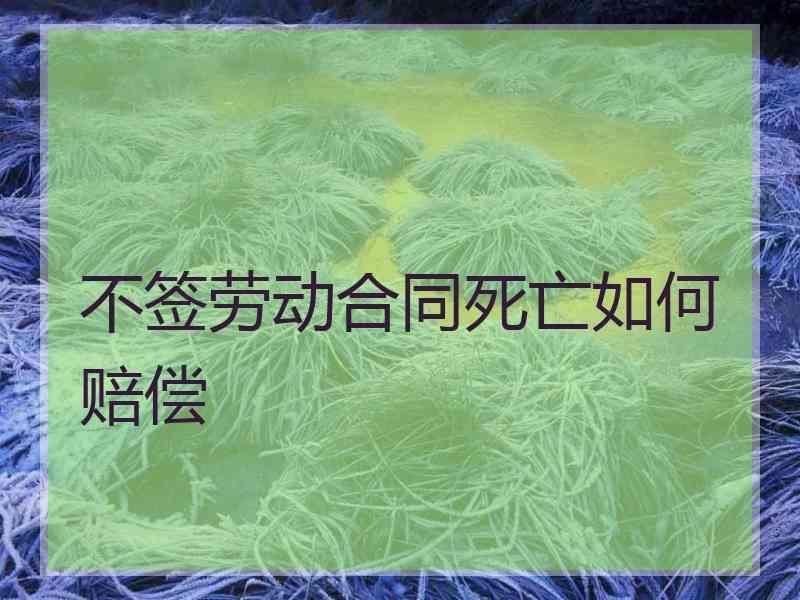 不签劳动合同死亡如何赔偿