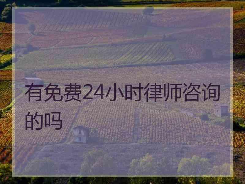 有免费24小时律师咨询的吗