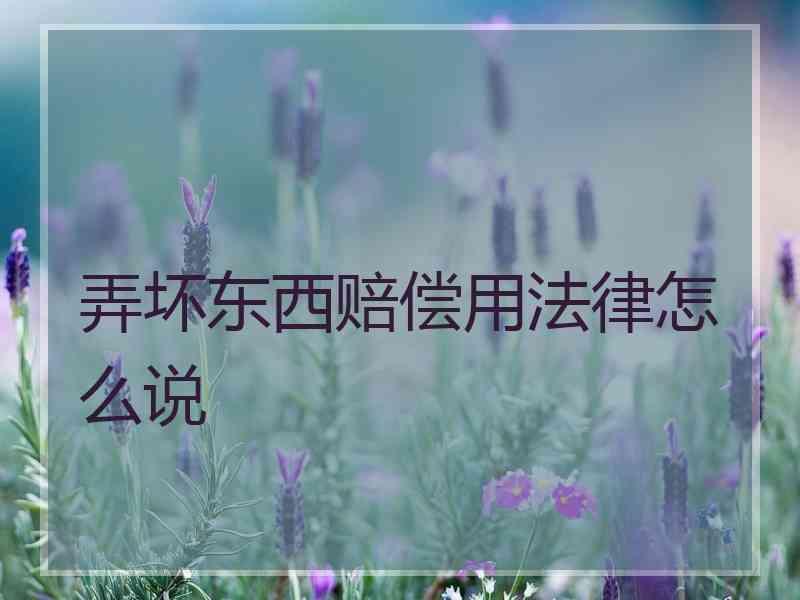 弄坏东西赔偿用法律怎么说