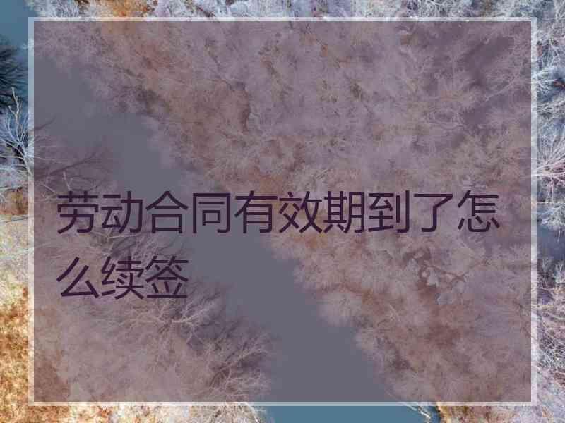 劳动合同有效期到了怎么续签