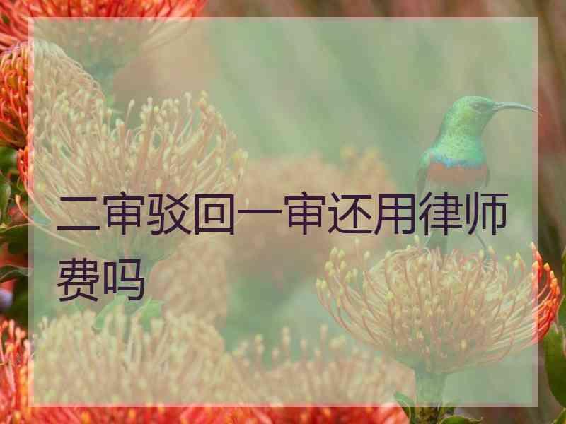 二审驳回一审还用律师费吗