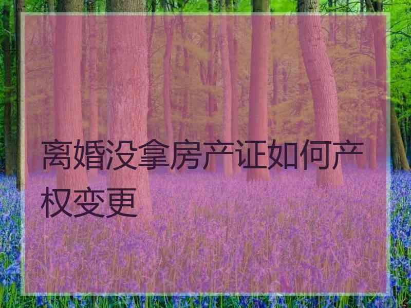 离婚没拿房产证如何产权变更