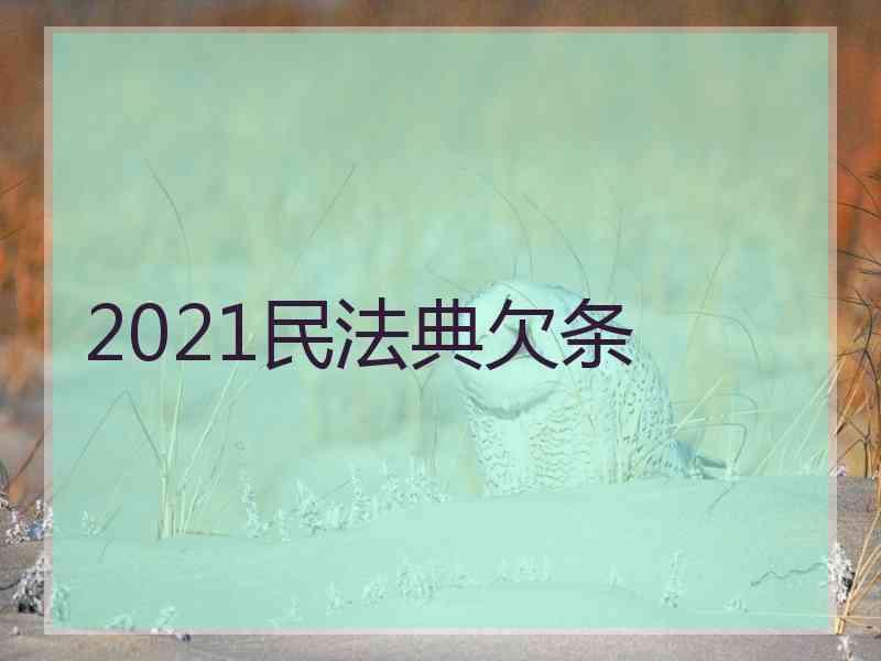 2021民法典欠条