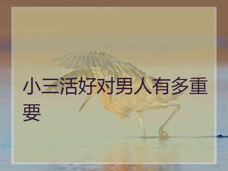小三活好对男人有多重要