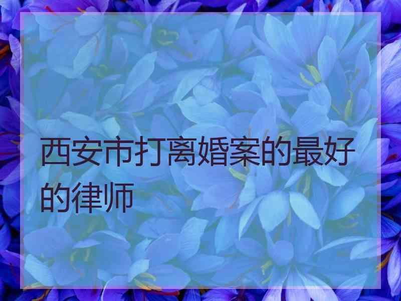 西安市打离婚案的最好的律师