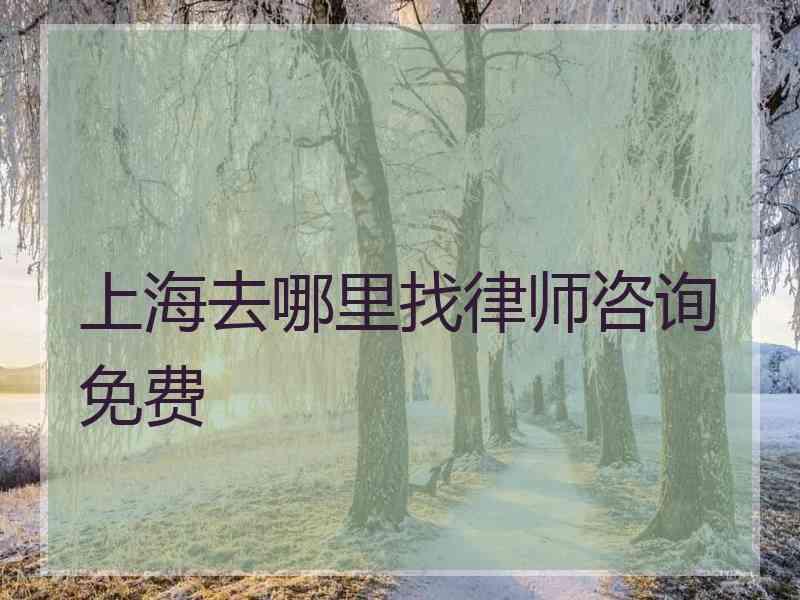 上海去哪里找律师咨询免费