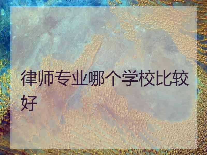 律师专业哪个学校比较好