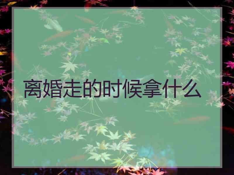 离婚走的时候拿什么