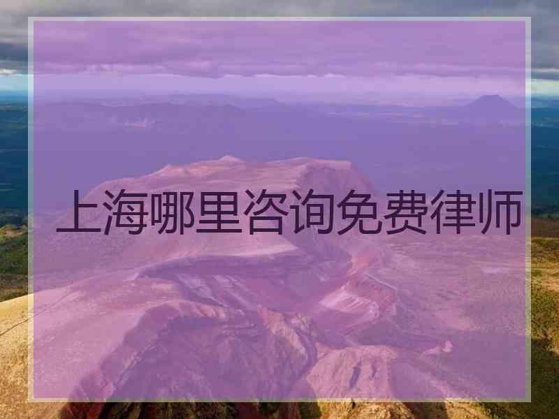 上海哪里咨询免费律师