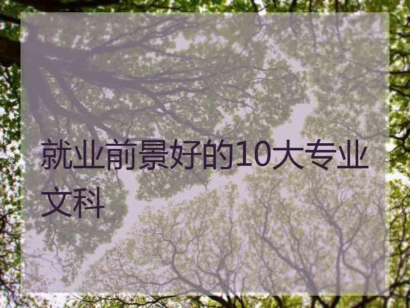 就业前景好的10大专业文科