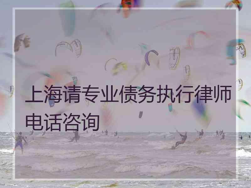 上海请专业债务执行律师电话咨询