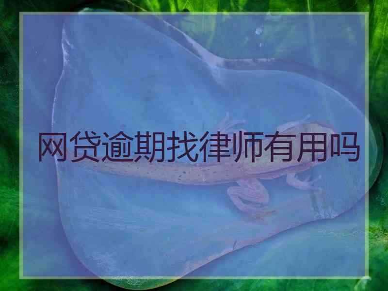 网贷逾期找律师有用吗