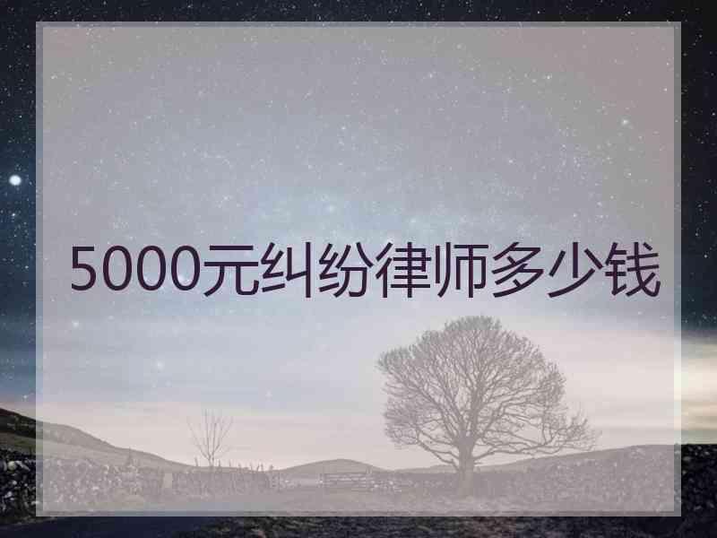 5000元纠纷律师多少钱