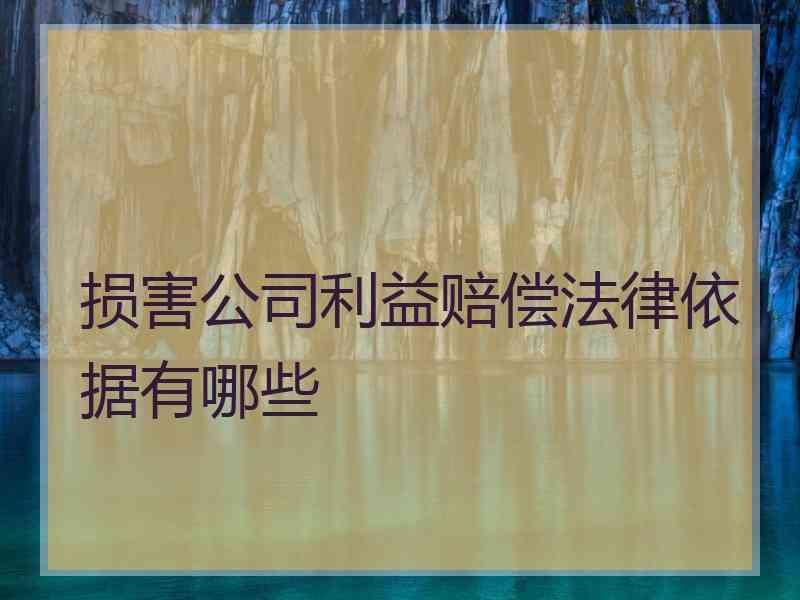 损害公司利益赔偿法律依据有哪些