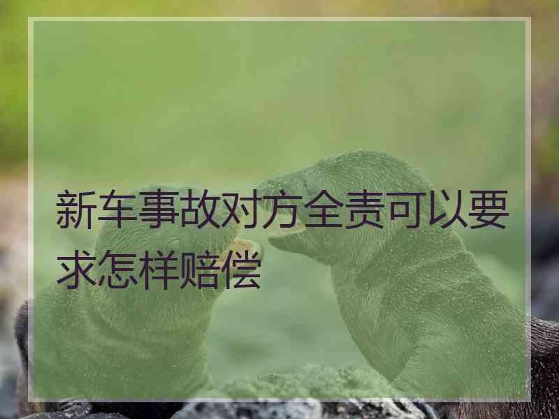 新车事故对方全责可以要求怎样赔偿