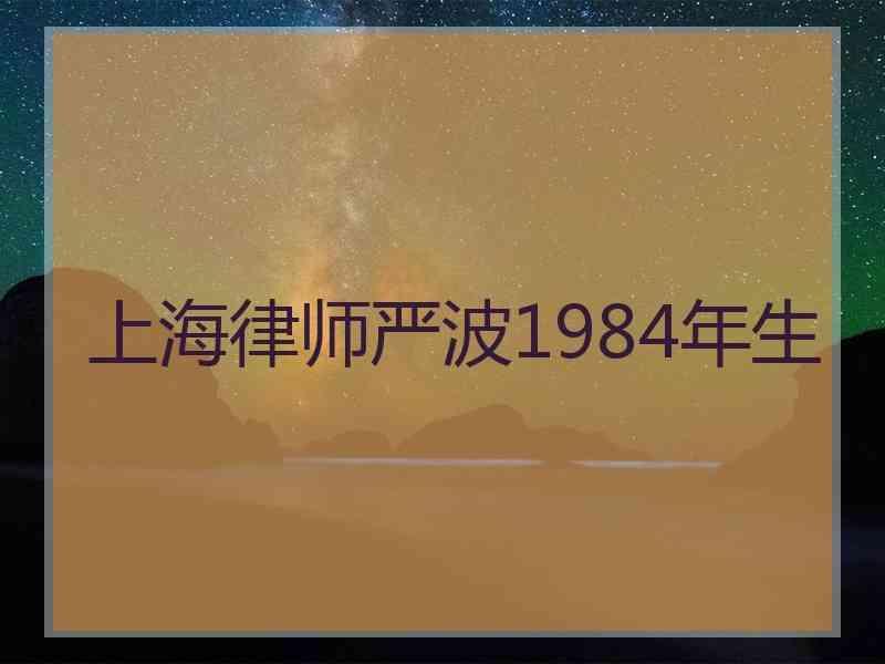 上海律师严波1984年生