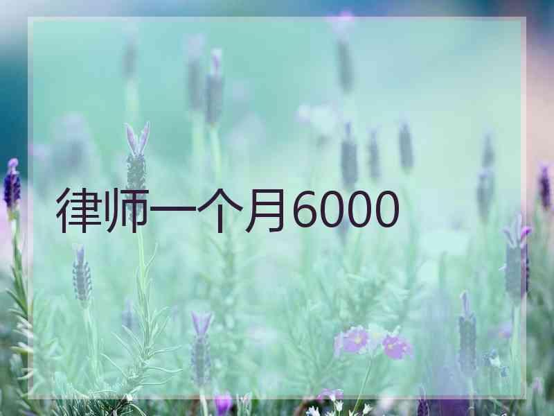 律师一个月6000