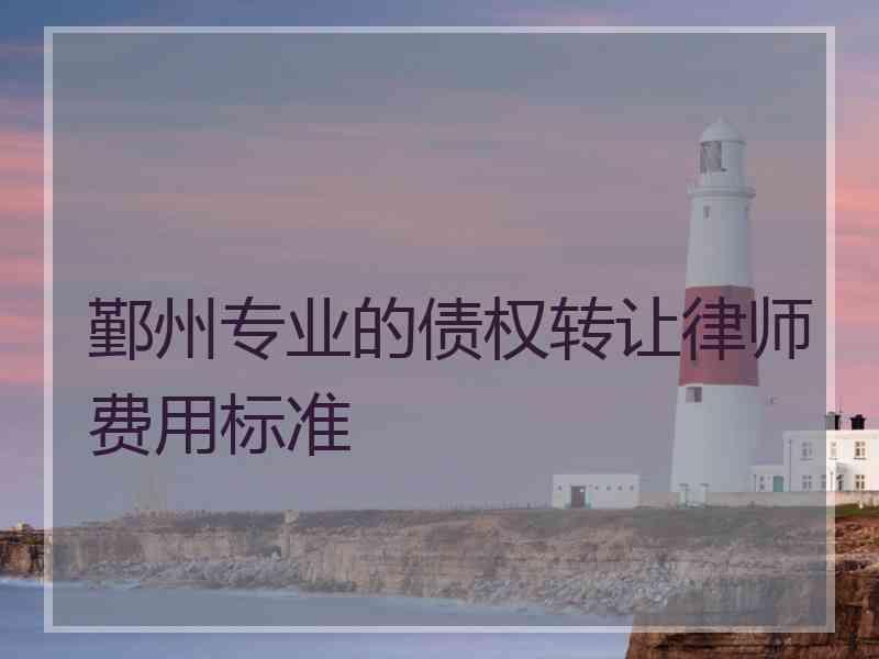 鄞州专业的债权转让律师费用标准 鄞州专业的债权转让律师费用标准