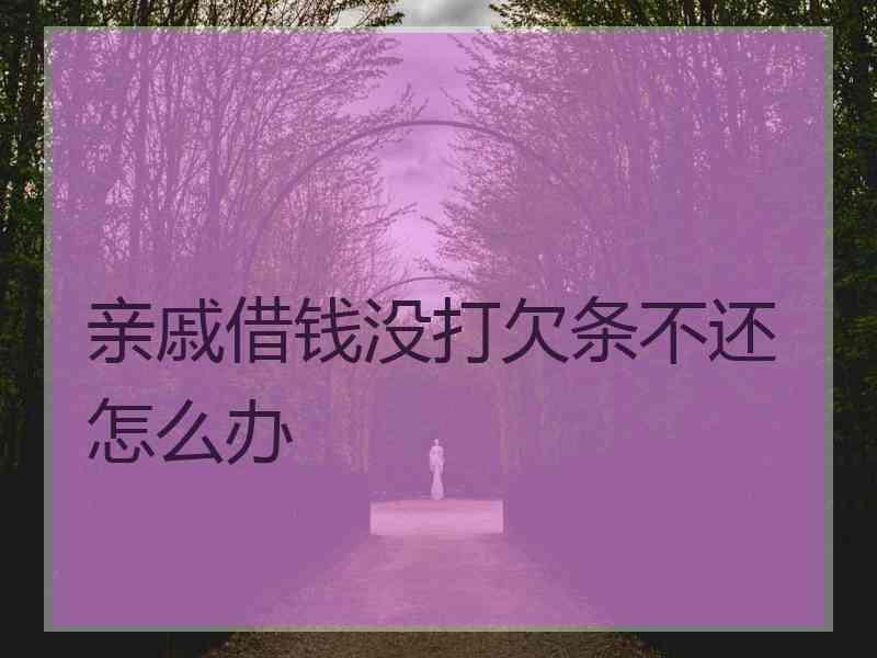 亲戚借钱没打欠条不还怎么办