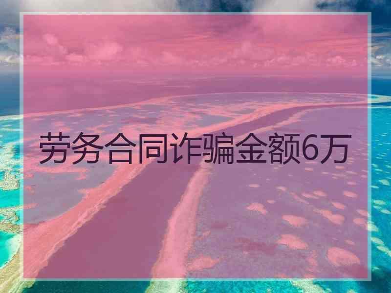 劳务合同诈骗金额6万