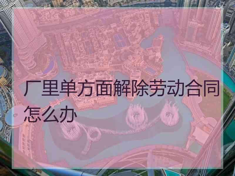 厂里单方面解除劳动合同怎么办