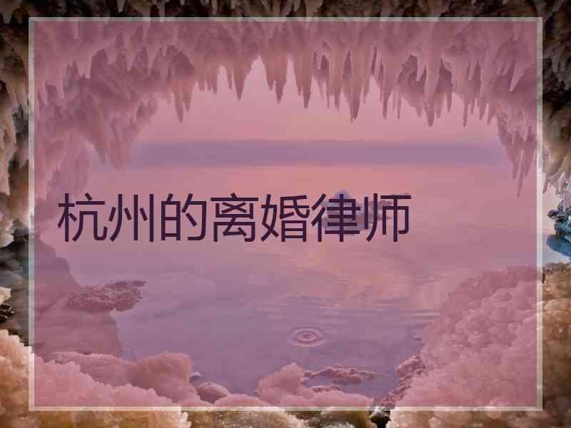 杭州的离婚律师