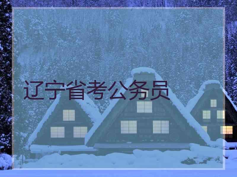 辽宁省考公务员