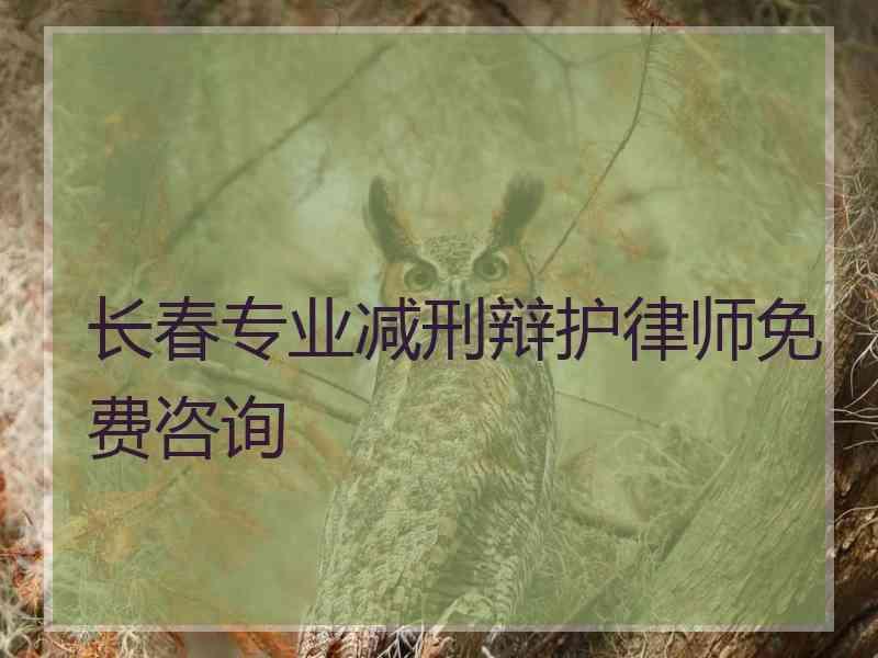 长春专业减刑辩护律师免费咨询