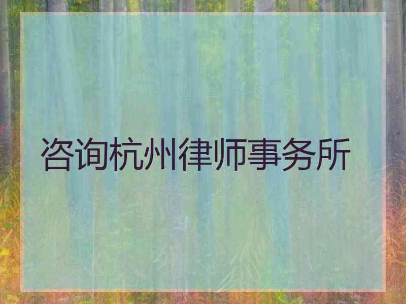 咨询杭州律师事务所