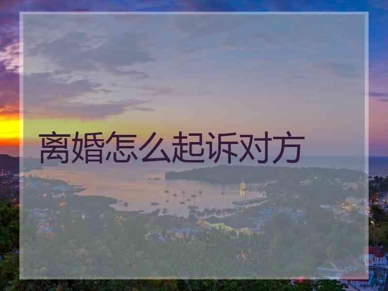 离婚怎么起诉对方