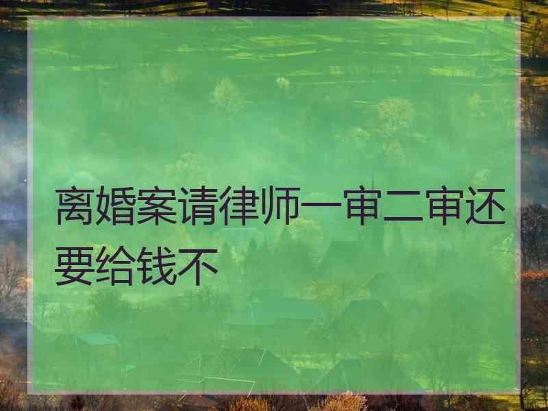 离婚案请律师一审二审还要给钱不