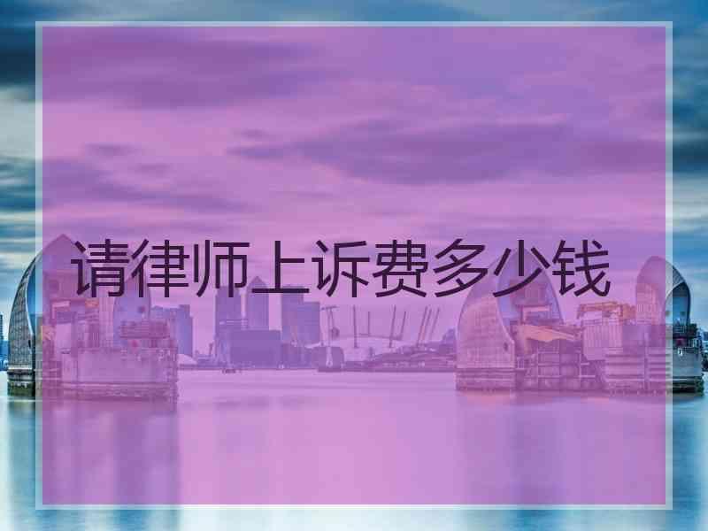 请律师上诉费多少钱