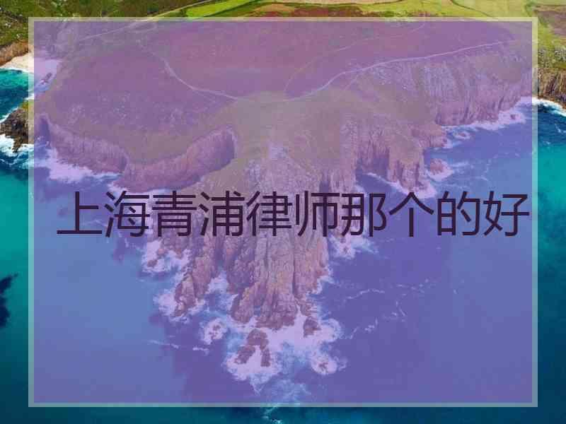 上海青浦律师那个的好