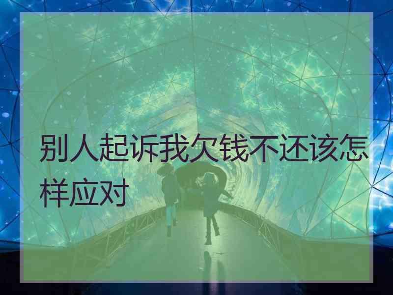 别人起诉我欠钱不还该怎样应对