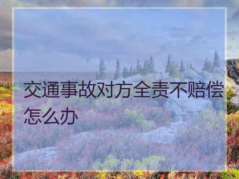 交通事故对方全责不赔偿怎么办