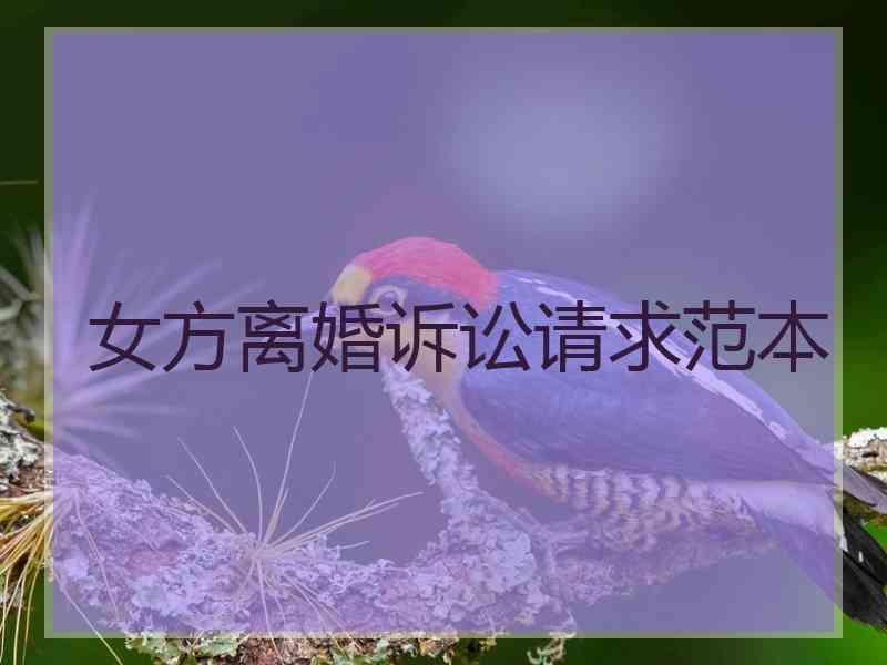 女方离婚诉讼请求范本