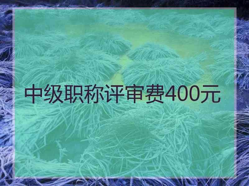 中级职称评审费400元