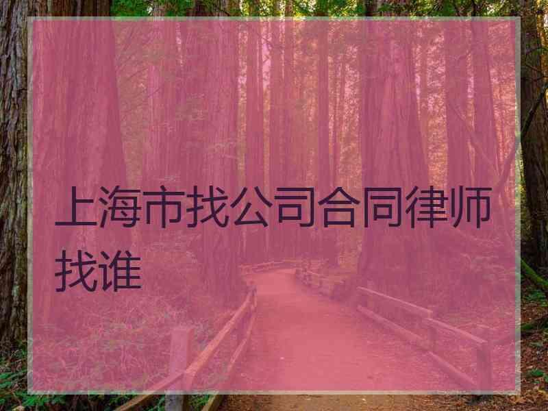 上海市找公司合同律师找谁