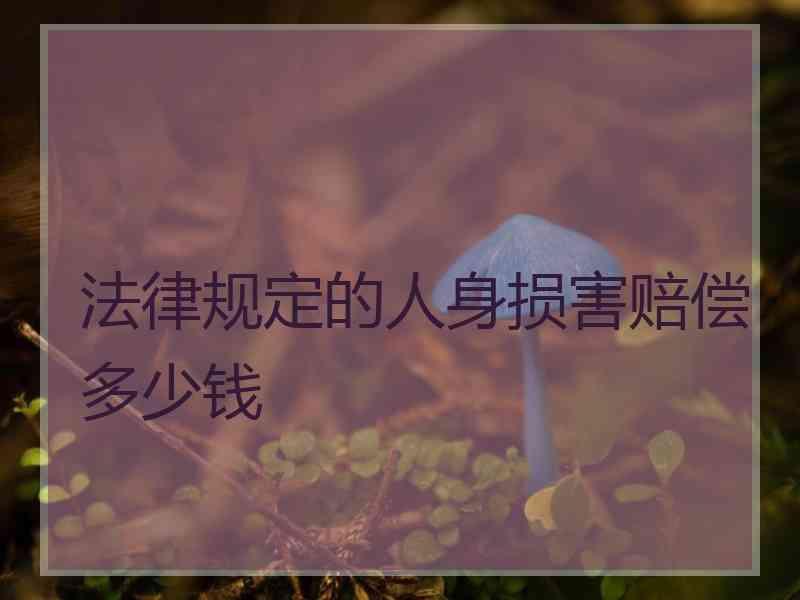 法律规定的人身损害赔偿多少钱